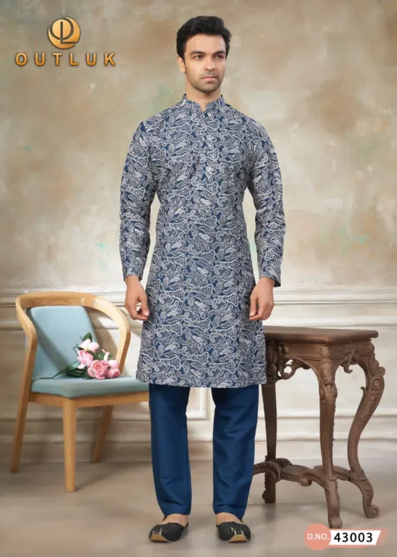 Stylish Outluk Wedding Vol 43 Silk Embroidery Work Kurta And Pajama Collection Wholesale 2026