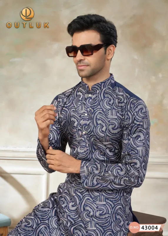 Stylish Outluk Wedding Vol 43 Silk Embroidery Work Kurta And Pajama Collection Wholesale 2026