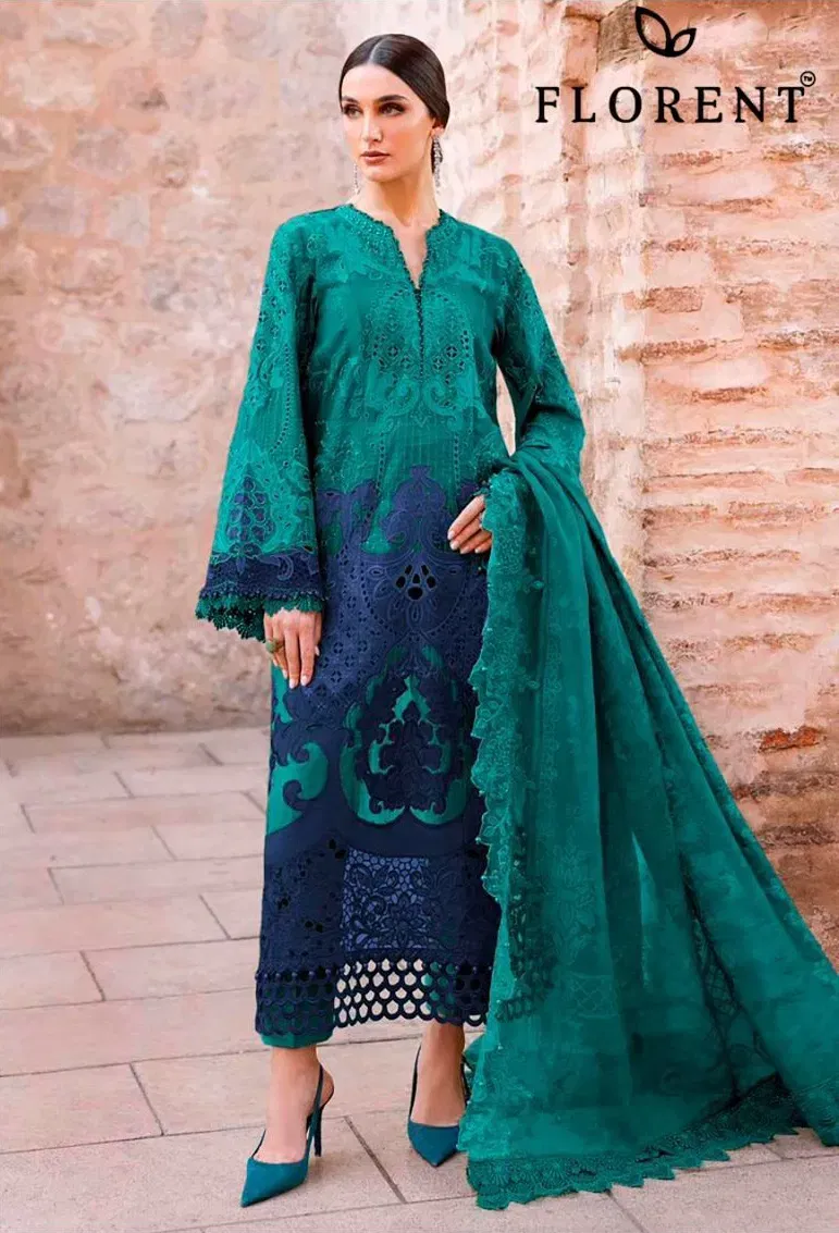 Florent Maria B 1054 E to G Chiffon Dupatta Embroidered Pakistani Salwar Suits Collection Wholesale