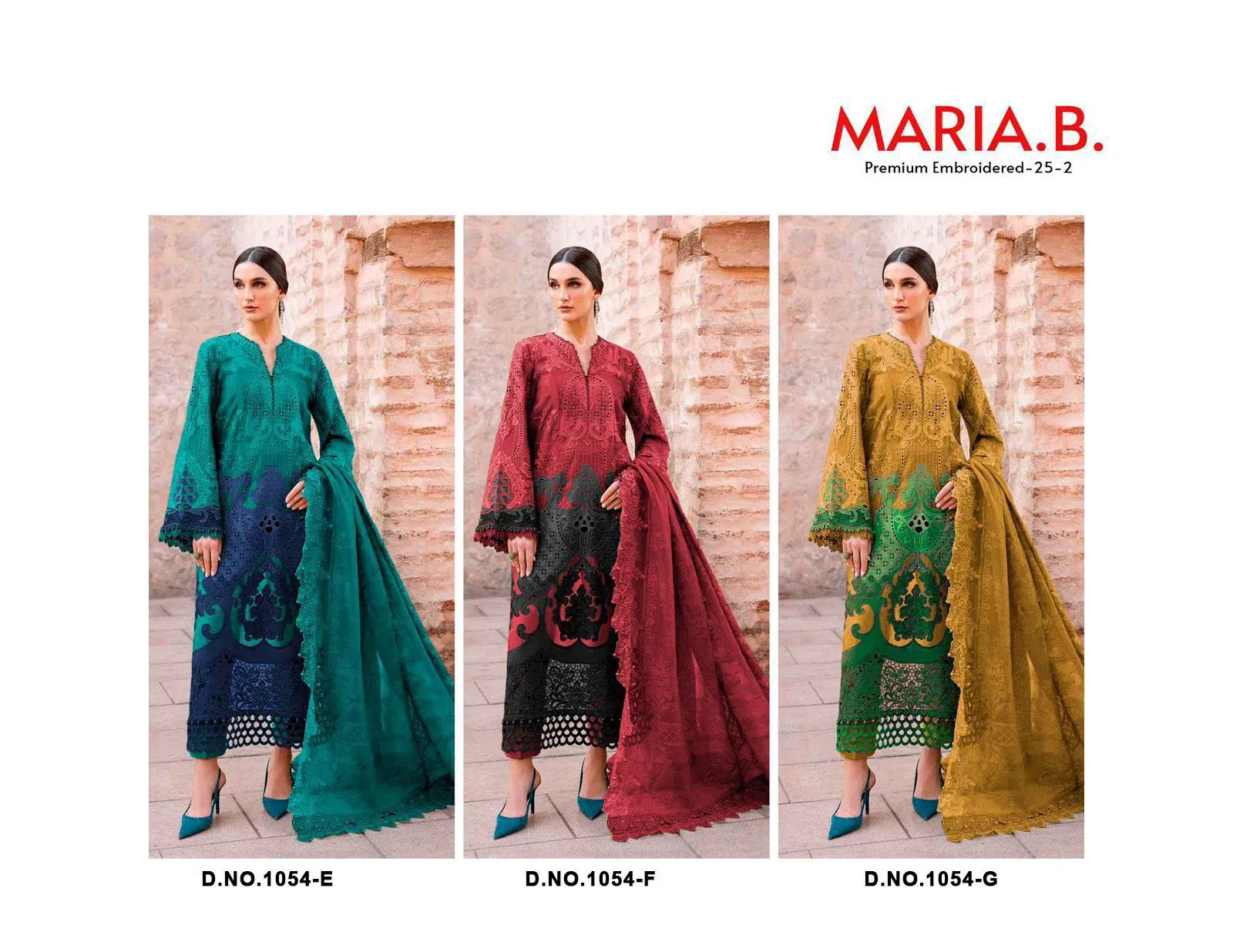 Latest Florent Maria B 1054 E to G Chiffon Dupatta Embroidered Pakistani Salwar Suits Collection Wholesale 2026