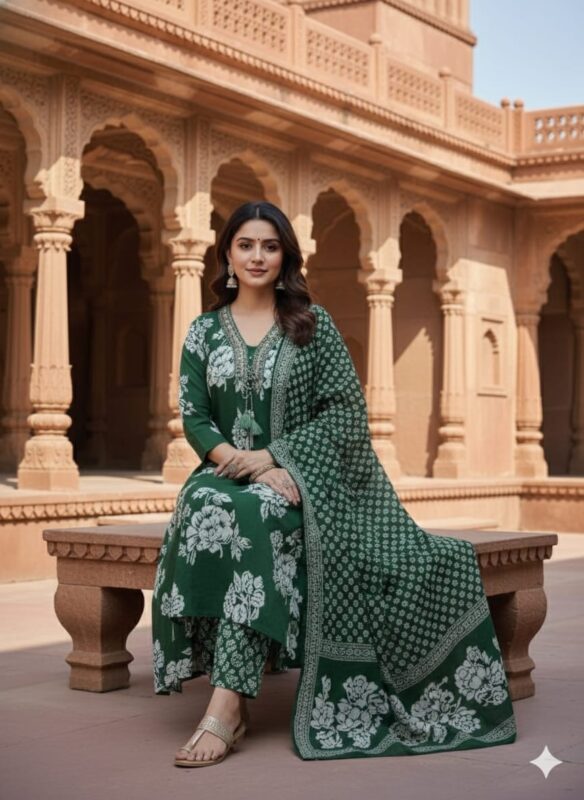 Stylish Dnp Zini Flower Print Cotton kurta With bottom And Dupatta Collection Wholesale 2026