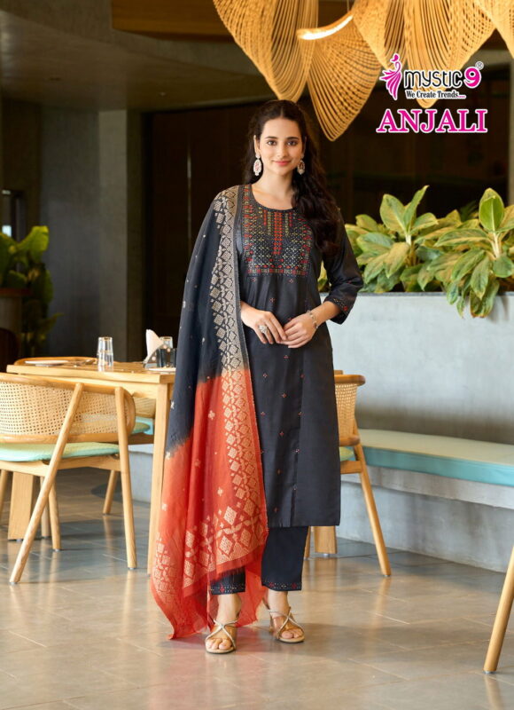 Buy Mystic 9 Anjali vol 1 Premium Gadhval Dobby Top With Bottom And Dupatta Collection Wholesale 2026