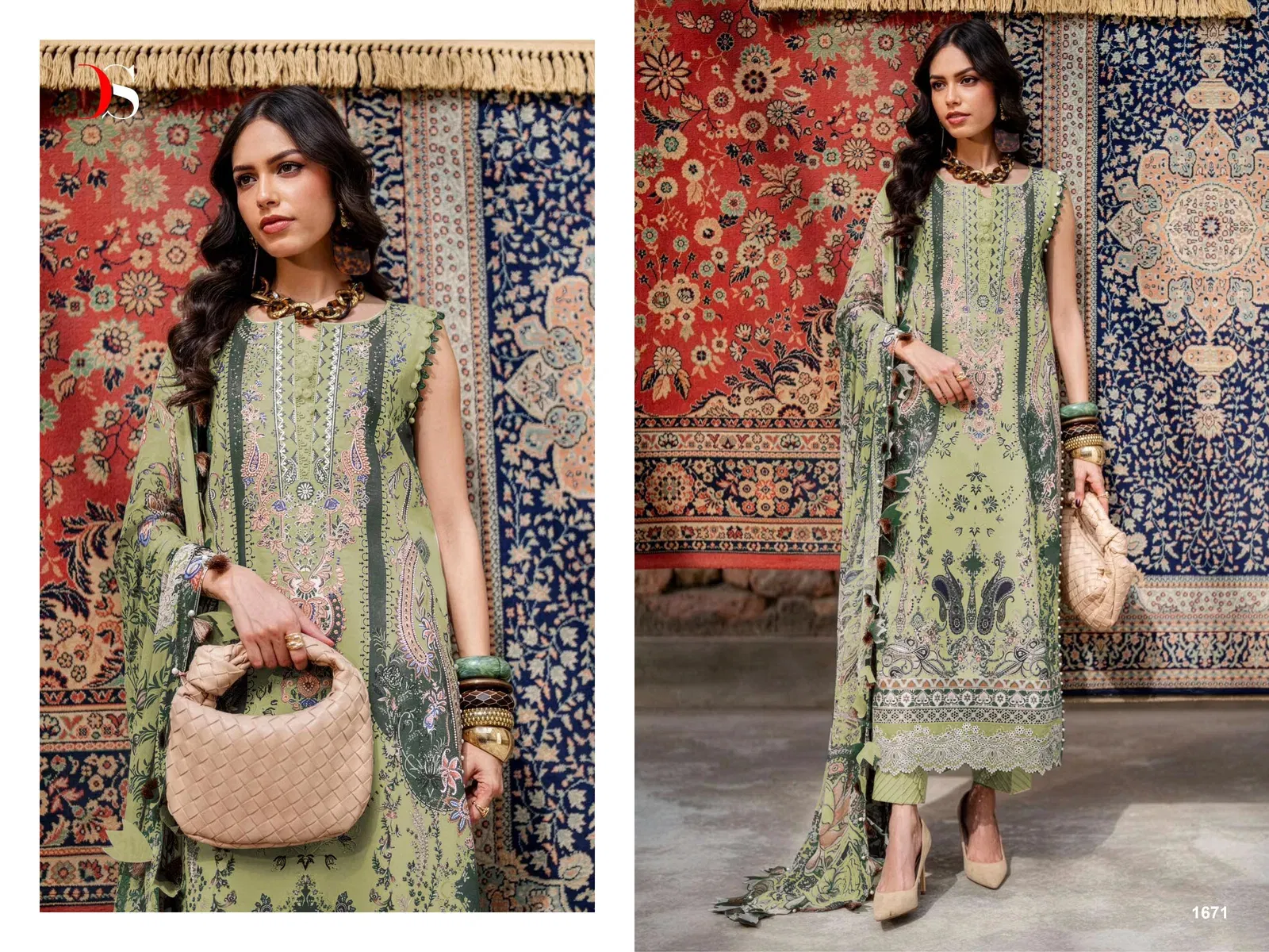 Buy Deepsy Jade Bliss Lawn 25 Vol 4 Chiffon Dupatta Cotton Pakistani Suits Wholesale 2026