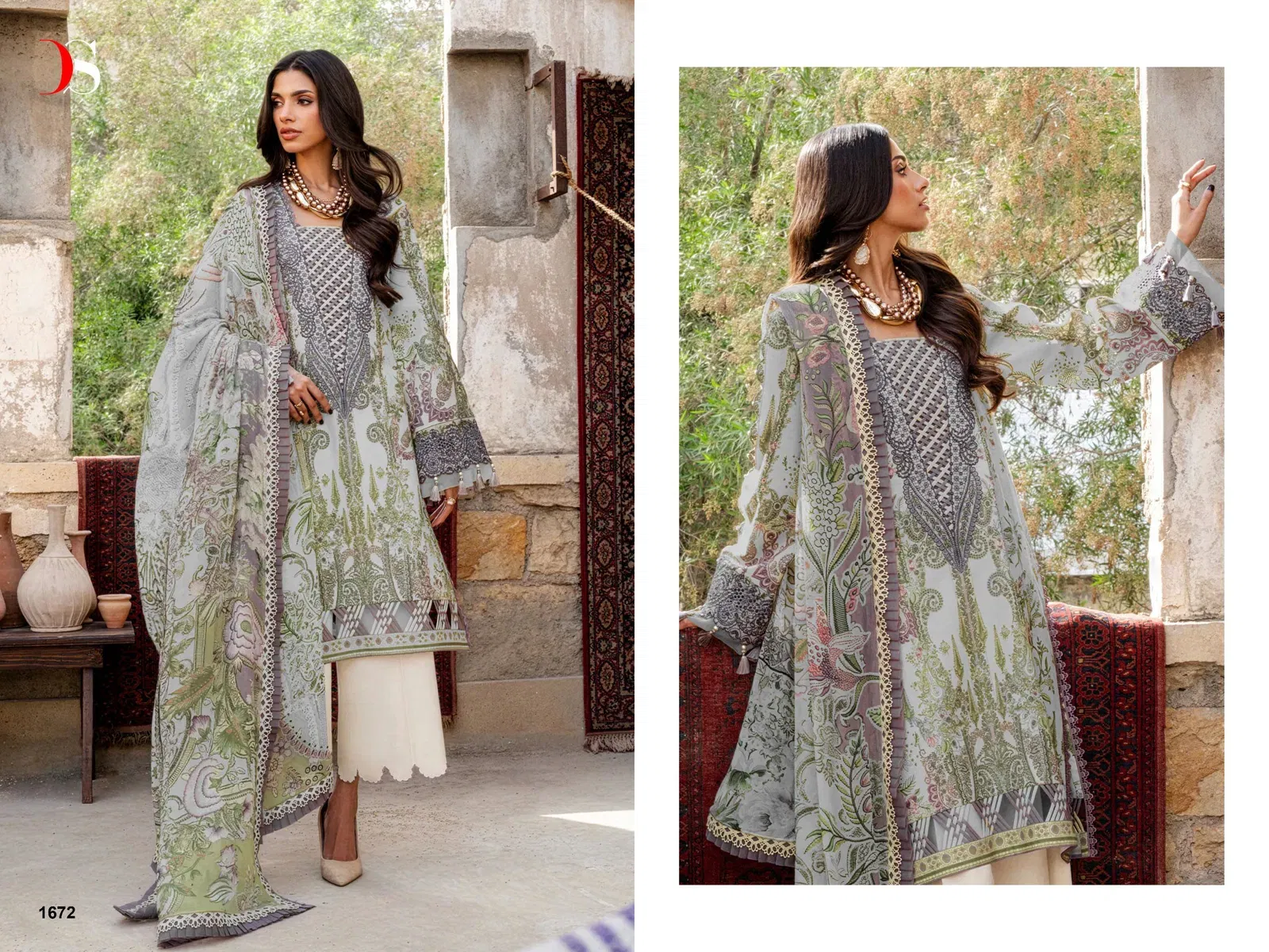 Buy Deepsy Jade Bliss Lawn 25 Vol 4 Chiffon Dupatta Cotton Pakistani Suits Wholesale 2026