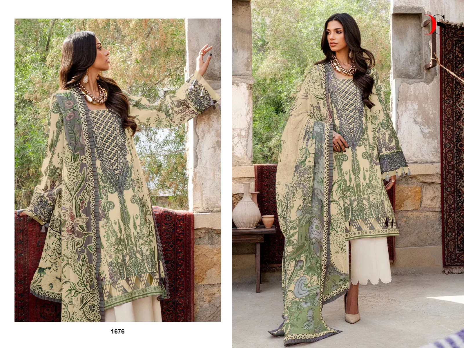 Buy Deepsy Jade Bliss Lawn 25 Vol 4 Chiffon Dupatta Cotton Pakistani Suits Wholesale 2026