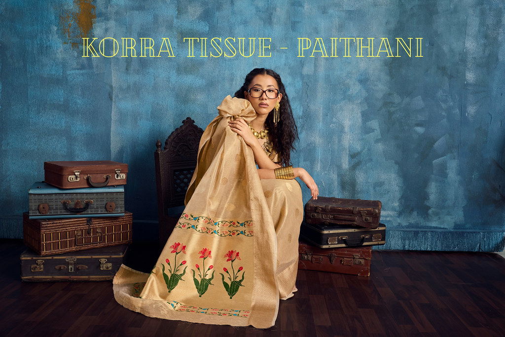 Latest Rajtex Korra Tissue Paithani Zari Tissue Handloom Weaving Saree Collection Wholesale 2026