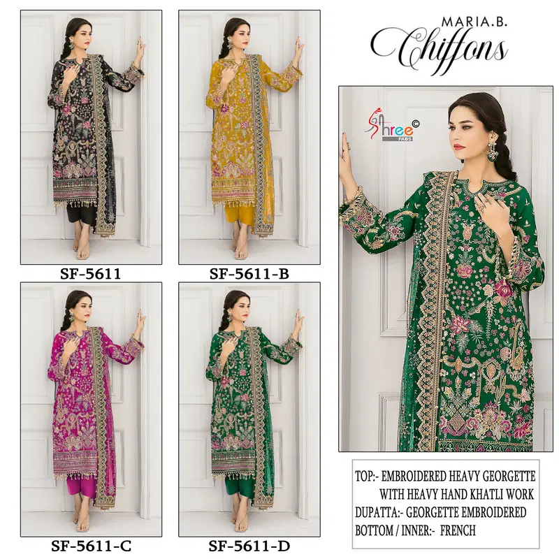 Beautiful Shree Sf 5611 A To D Chiffon With Embroidered Work Pakistani Salwar Kameez Wholesale 2026