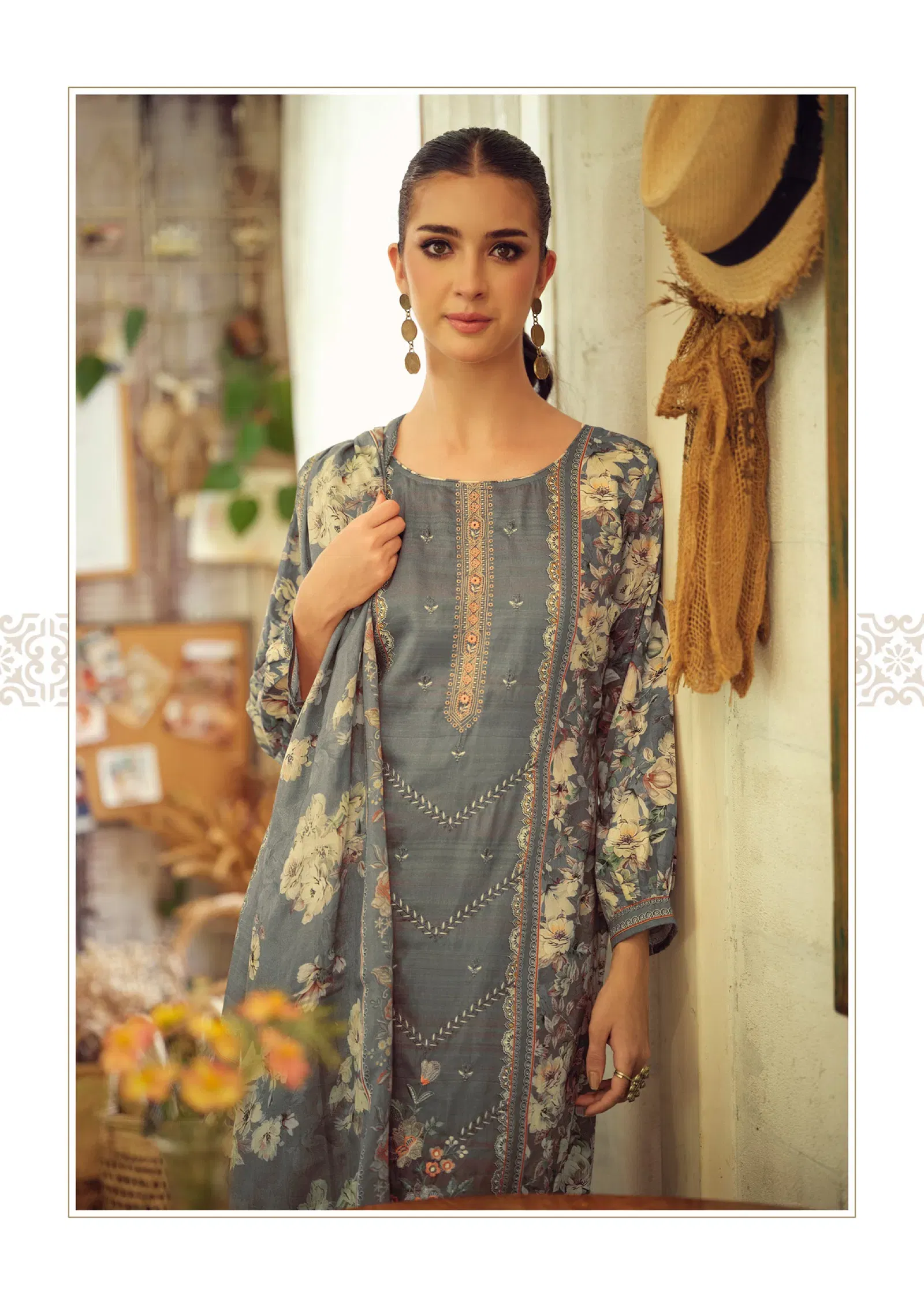 Beautiful Hermitage Takth Cotton Satin Embroidered Dress Material Collection Wholesale 2026