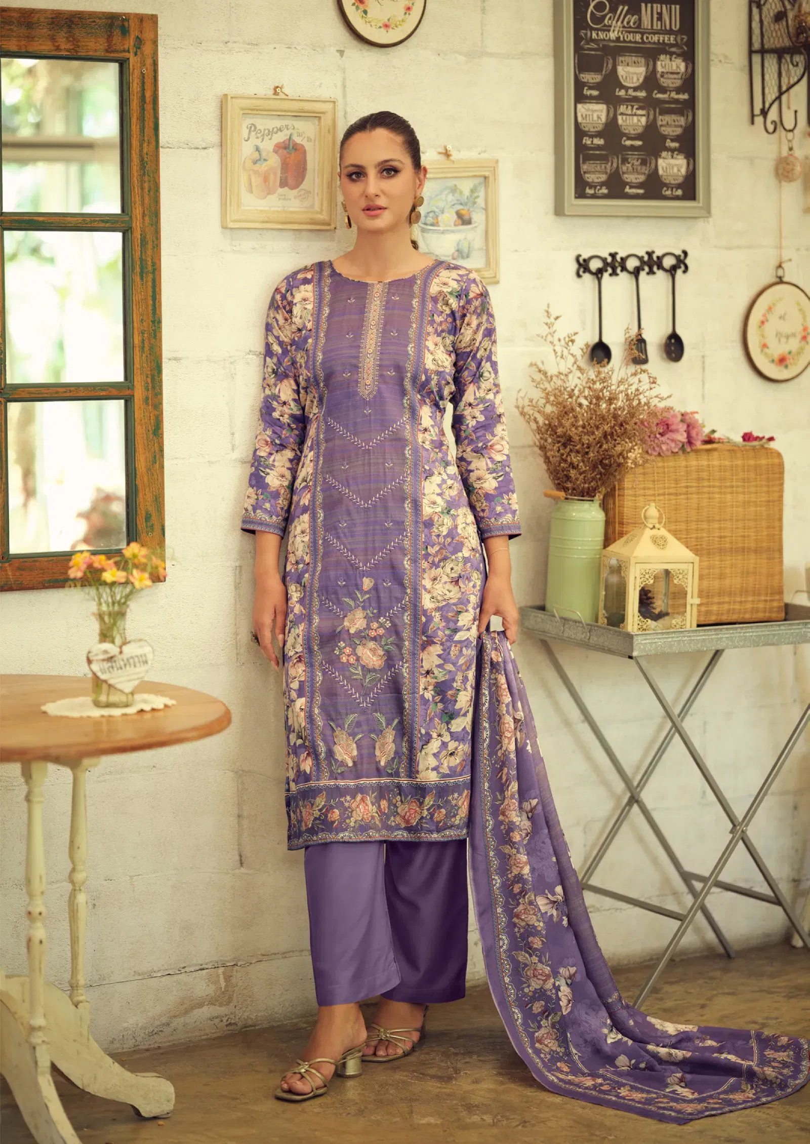 Beautiful Hermitage Takth Cotton Satin Embroidered Dress Material Collection Wholesale 2026