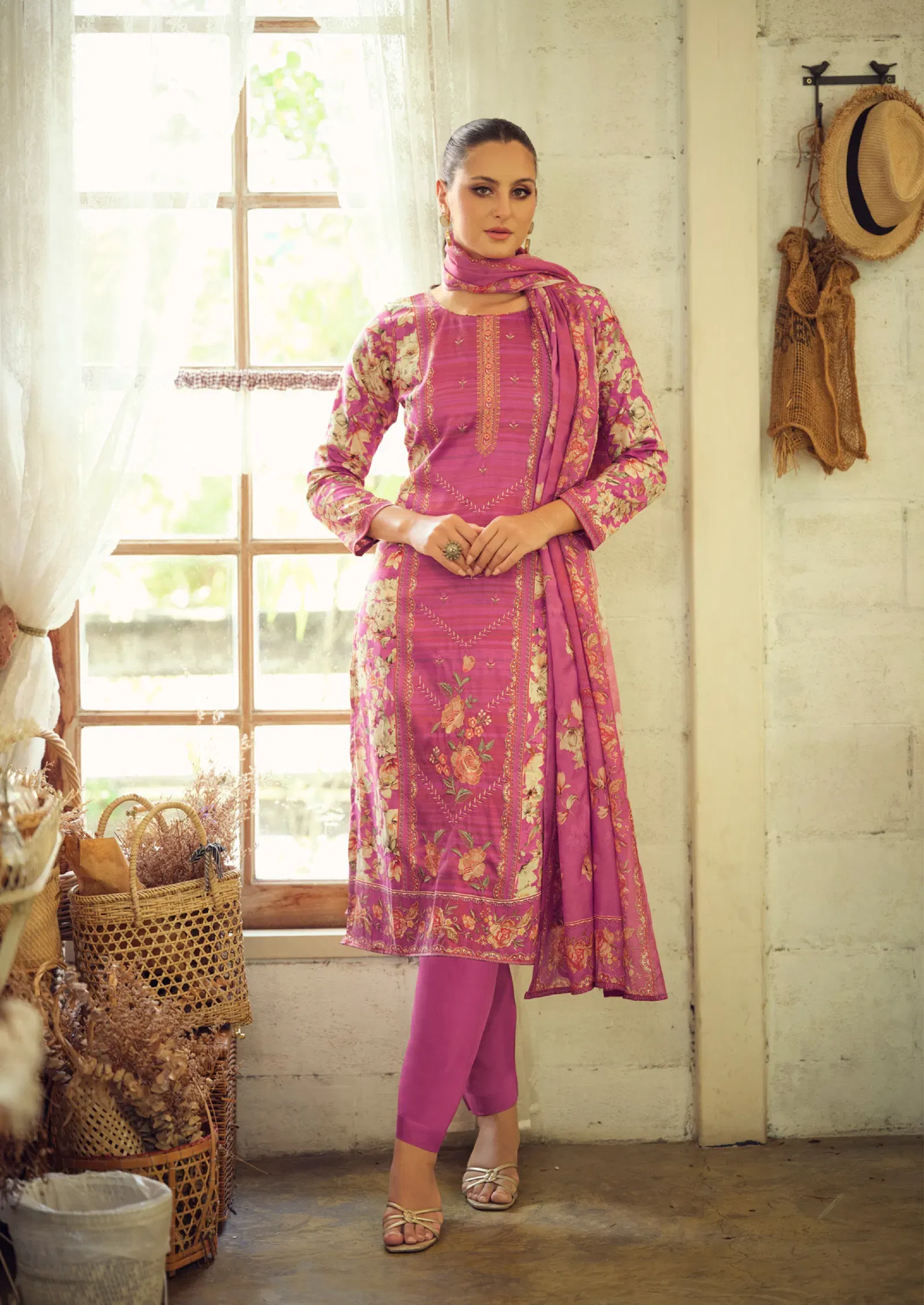 Beautiful Hermitage Takth Cotton Satin Embroidered Dress Material Collection Wholesale 2026