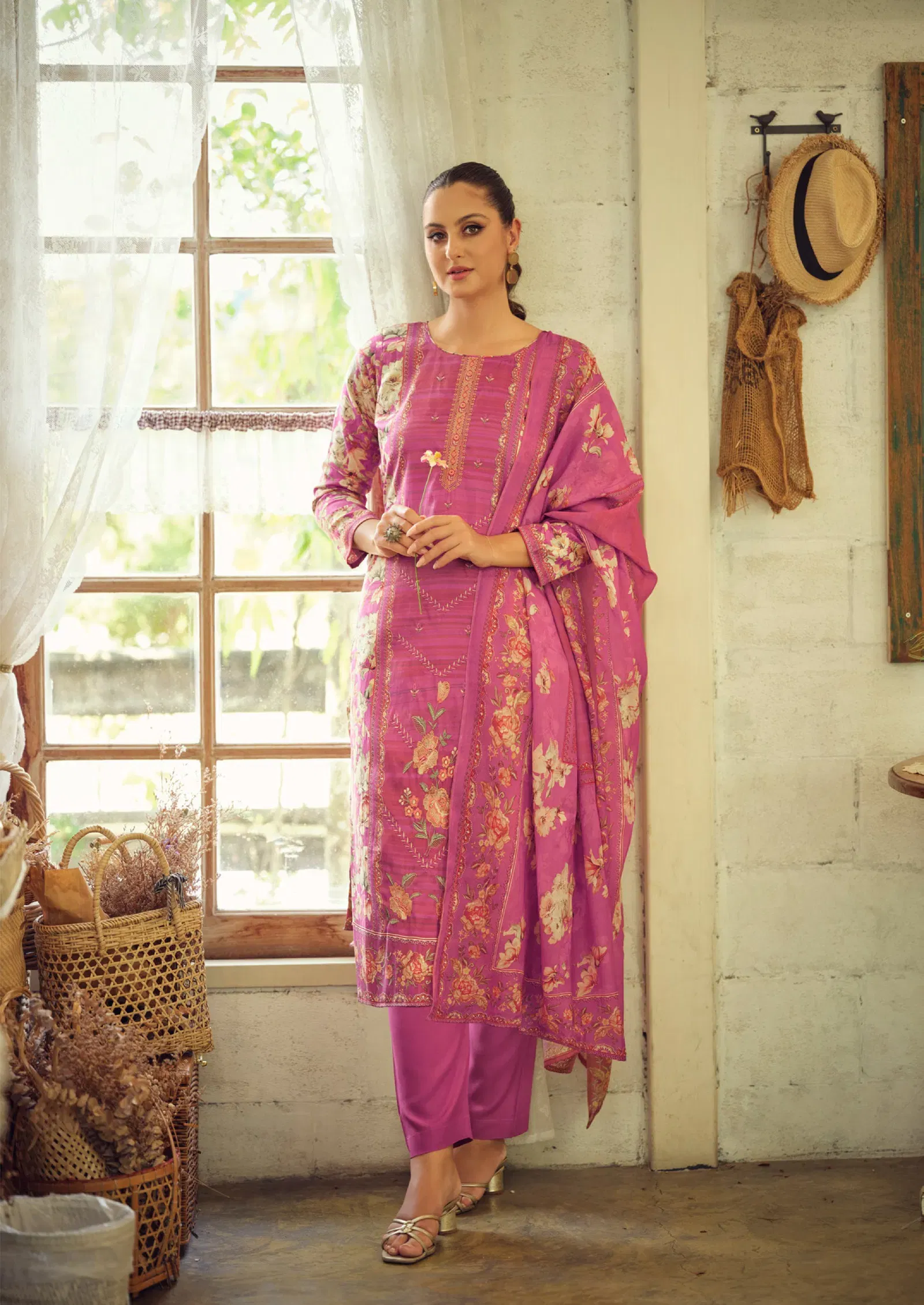 Beautiful Hermitage Takth Cotton Satin Embroidered Dress Material Collection Wholesale 2026