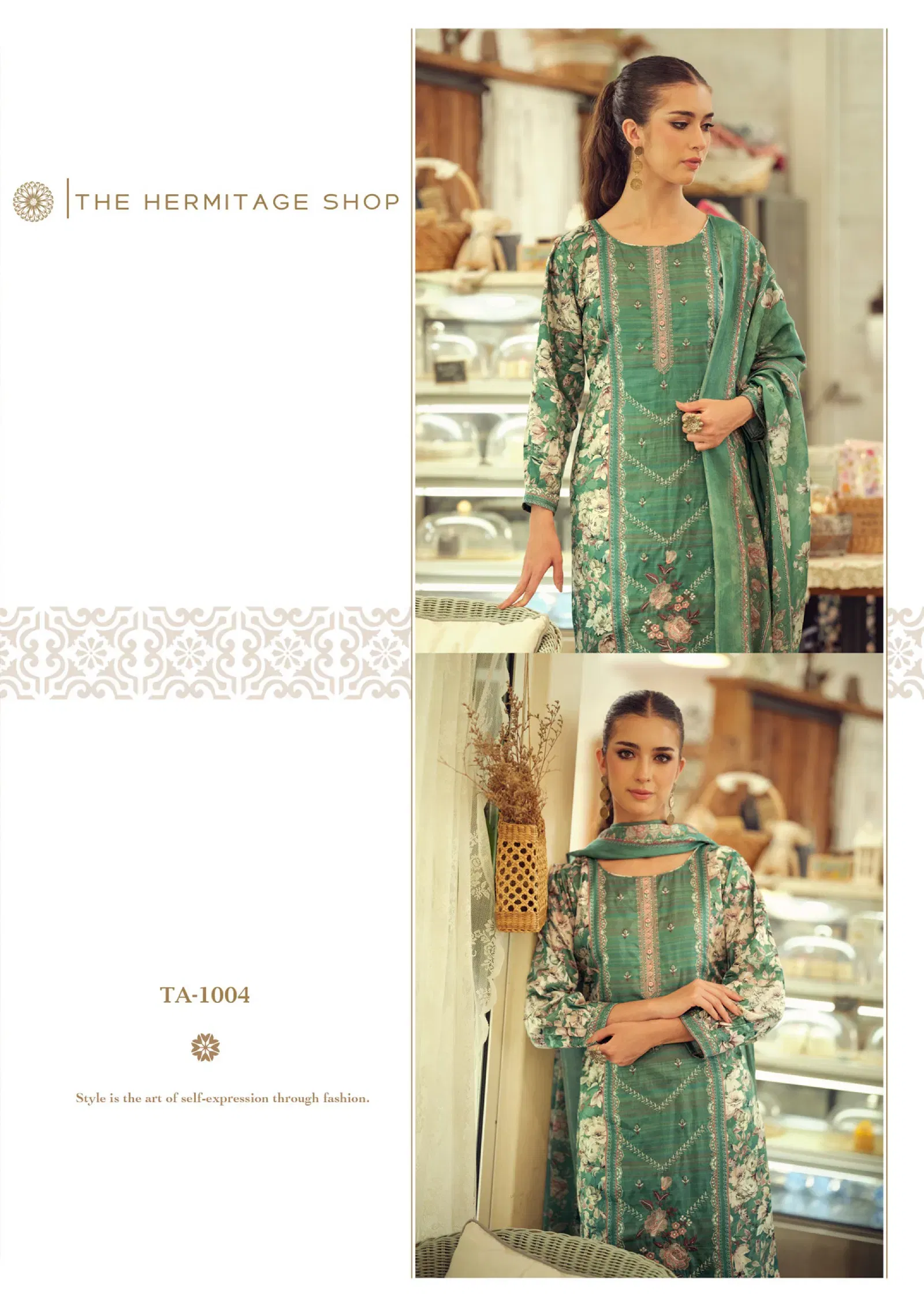 Beautiful Hermitage Takth Cotton Satin Embroidered Dress Material Collection Wholesale 2026