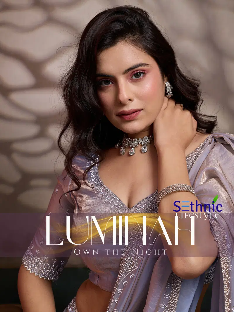 Sethnic Luminah Velvet Satin With Zarkan Border Party Wear Saree Collection Wholesale