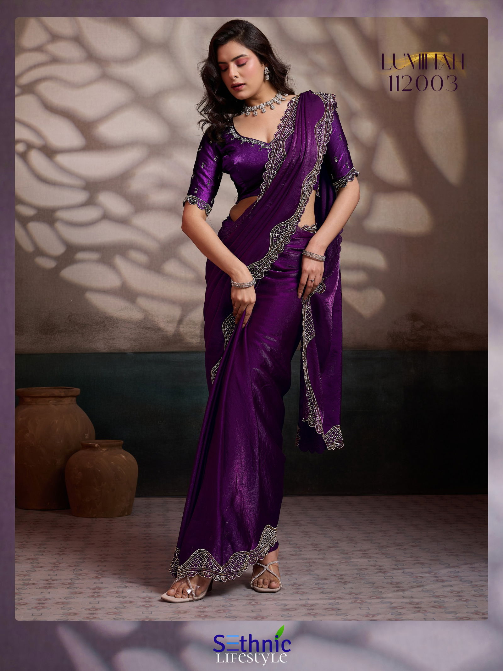 Launching Sethnic Luminah Velvet Satin With Zarkan Border Party Wear Saree Collection Wholesale 2026