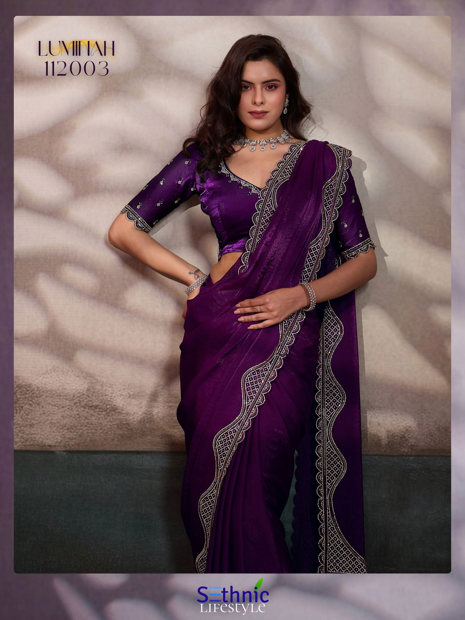 Launching Sethnic Luminah Velvet Satin With Zarkan Border Party Wear Saree Collection Wholesale 2026
