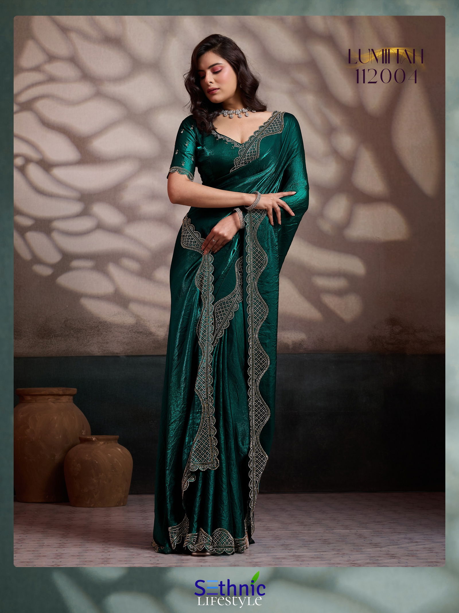Launching Sethnic Luminah Velvet Satin With Zarkan Border Party Wear Saree Collection Wholesale 2026