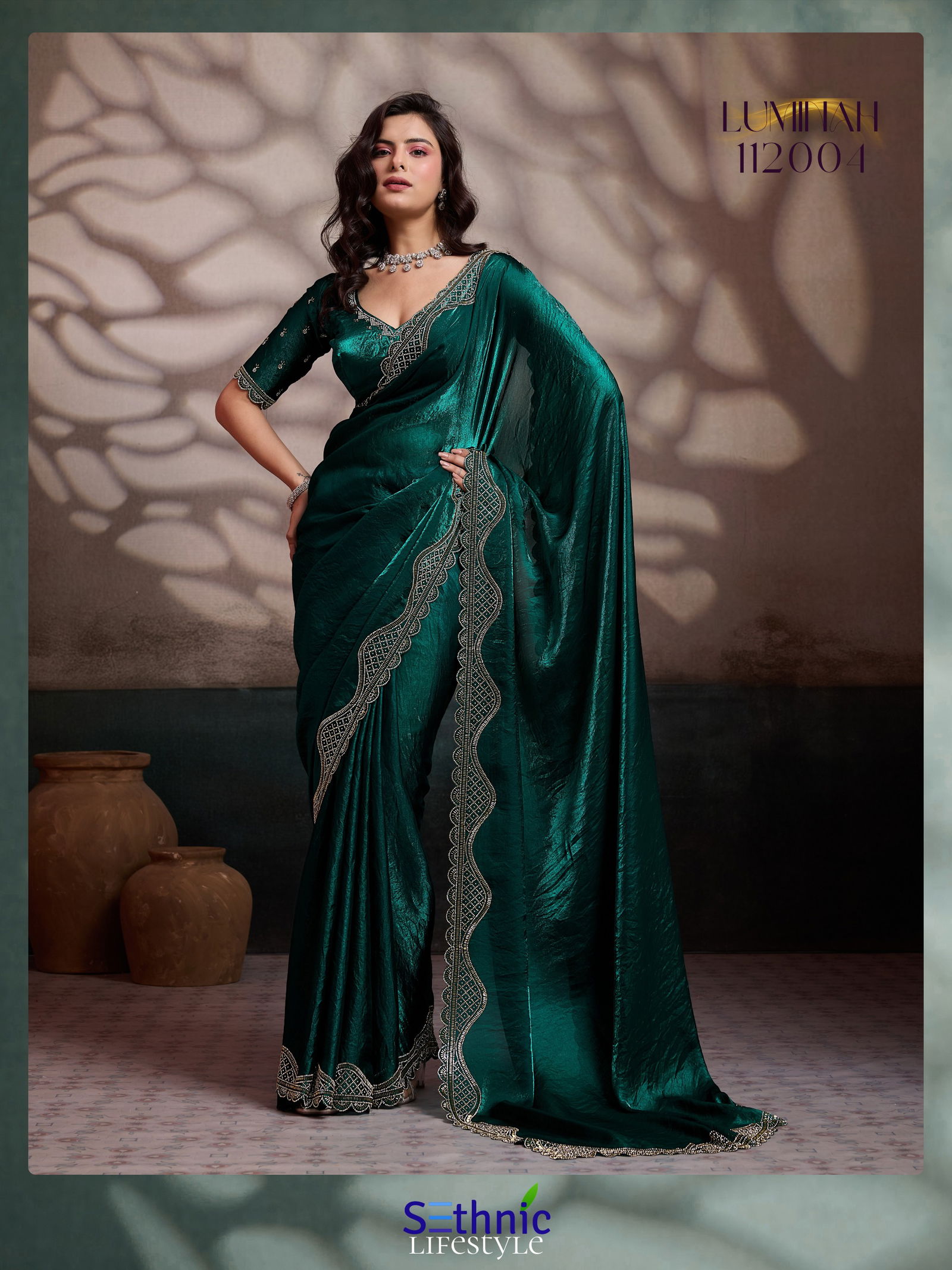 Launching Sethnic Luminah Velvet Satin With Zarkan Border Party Wear Saree Collection Wholesale 2026