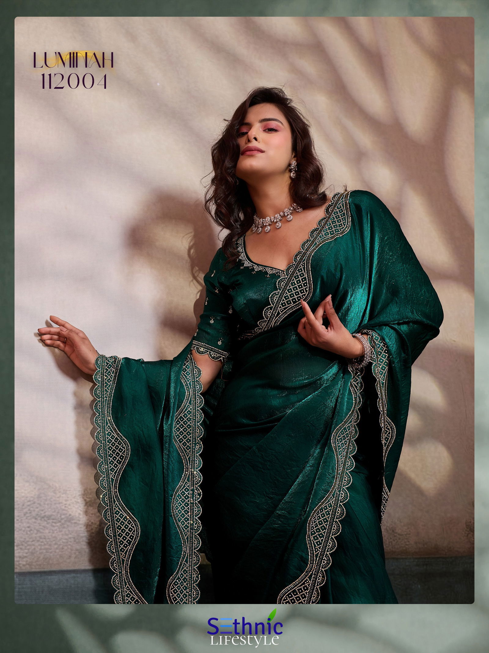 Launching Sethnic Luminah Velvet Satin With Zarkan Border Party Wear Saree Collection Wholesale 2026