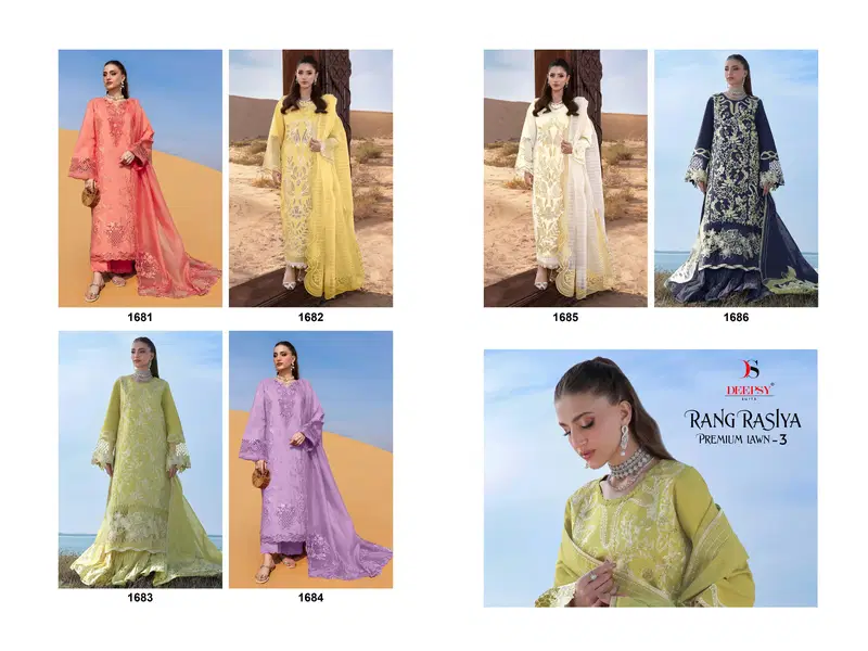 Latest Deepsy Rang Rasiya Premium Lawn Vol 3 Cotton Pakistani Salwar Kameez Wholesale 2026