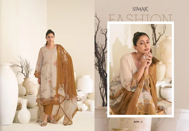 Launching Glossy Simar Arisa Viscose Organza Digital Print Handwork Salwar Kameez Wholesale 2026