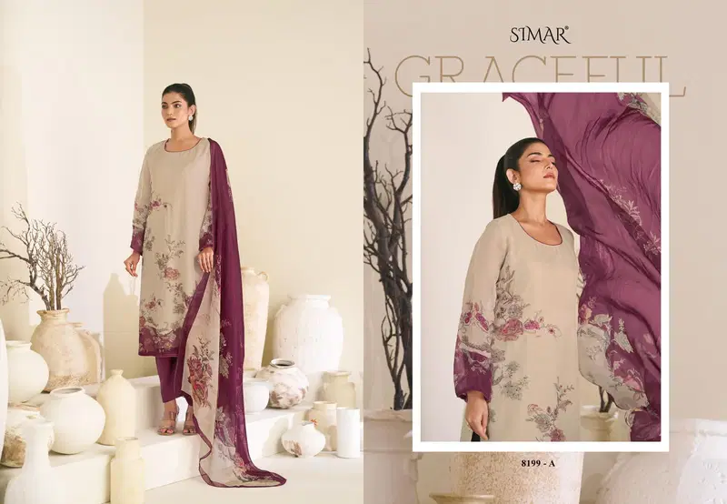 Launching Glossy Simar Arisa Viscose Organza Digital Print Handwork Salwar Kameez Wholesale 2026