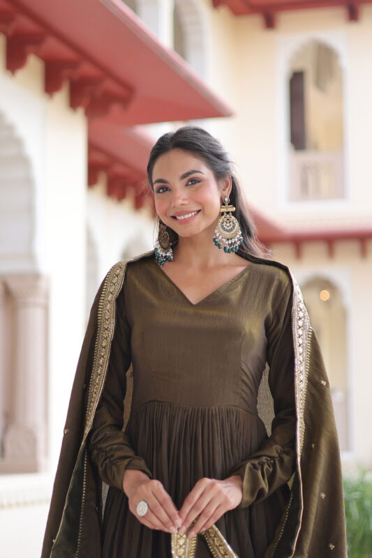 Stylish Lekha KA 1218 Vichitra Silk Sequins Embroidery Gown With Dupatta Wholesale 2026