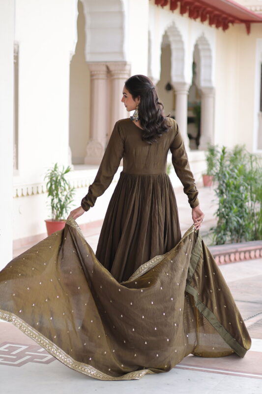 Stylish Lekha KA 1218 Vichitra Silk Sequins Embroidery Gown With Dupatta Wholesale 2026