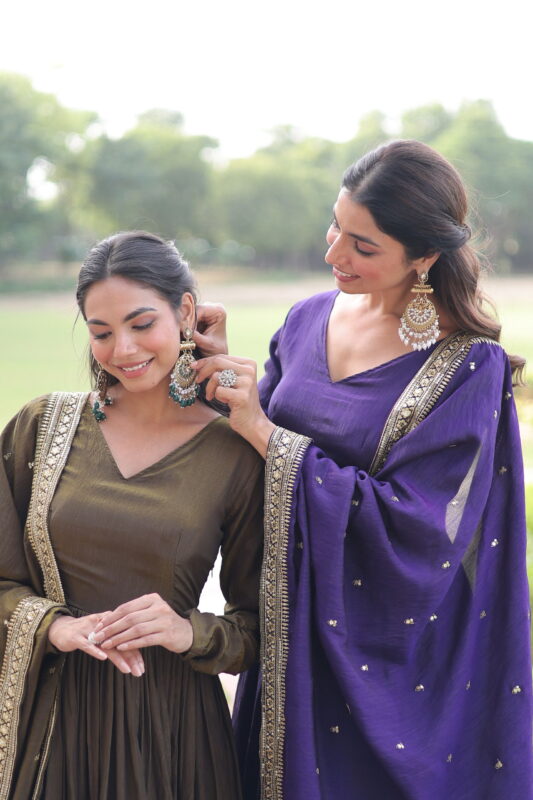 Stylish Lekha KA 1218 Vichitra Silk Sequins Embroidery Gown With Dupatta Wholesale 2026