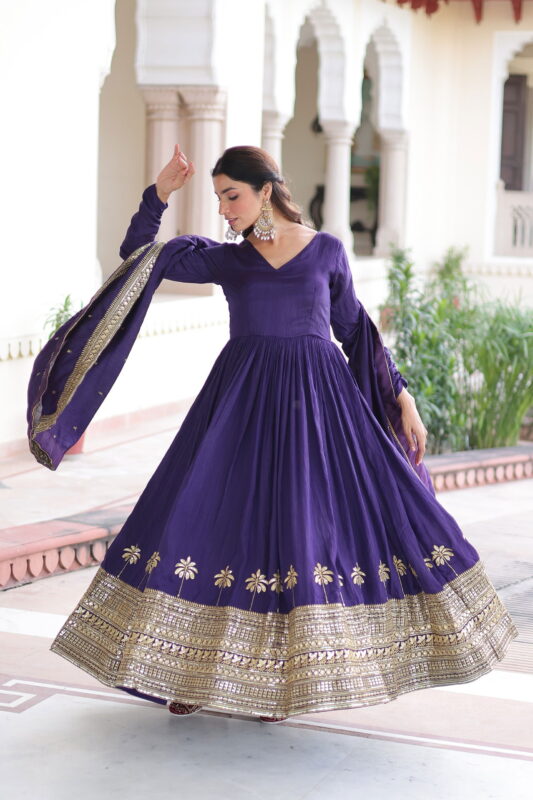 Stylish Lekha KA 1218 Vichitra Silk Sequins Embroidery Gown With Dupatta Wholesale 2026