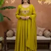 Dnp Aarti 1756 Chanderi Mul Handwork Anarkali Top With Bottom And Dupatta Collection Wholesale