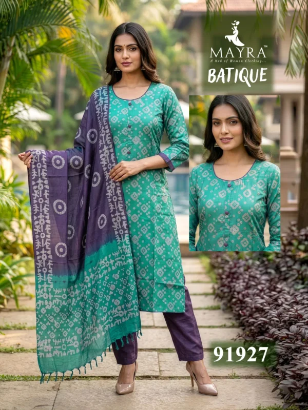 Launching Batique 91924 To 31 Cotton Batik Printed Kurti With Bottom Dupatta Wholesale 2026