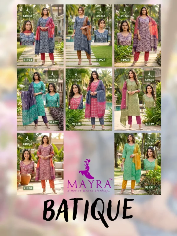 Launching Batique 91924 To 31 Cotton Batik Printed Kurti With Bottom Dupatta Wholesale 2026