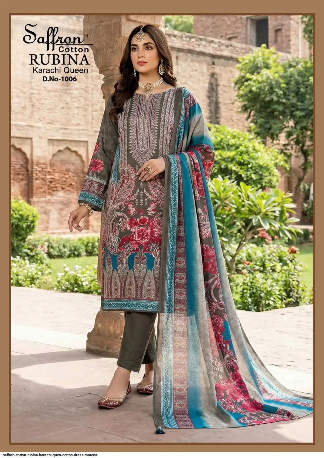 Buy Saffron Cotton Rubina Karachi Queen Cotton Dress Material Collection Wholesale 2026