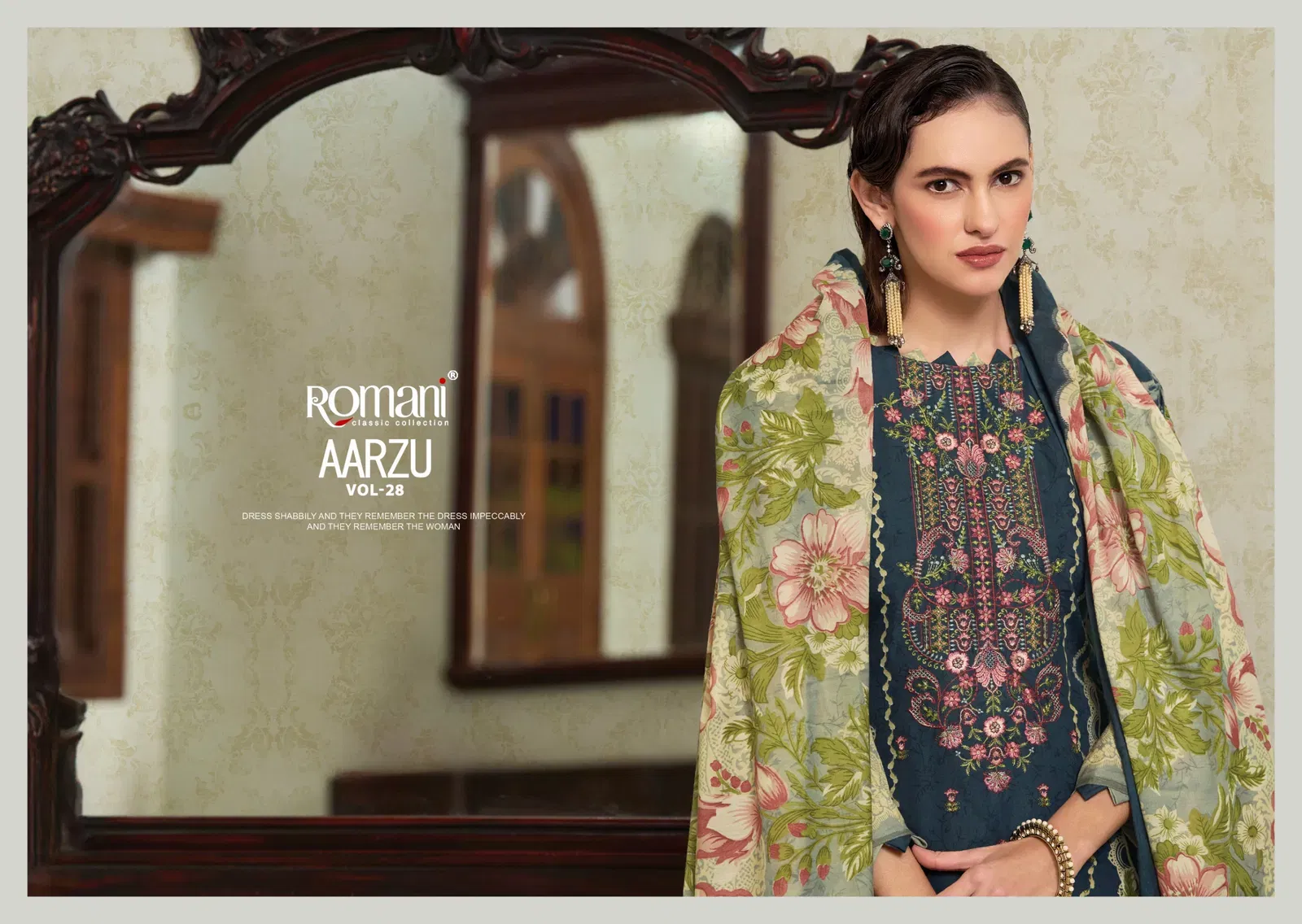 Latest Romani Aarzu Vol 28 Cotton Digital Print Embrodiery Dress Material Wholesale 2026