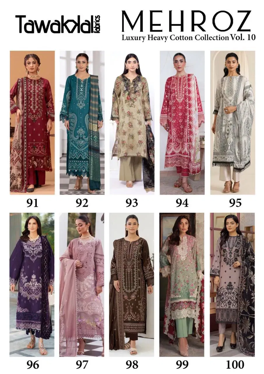 Beautiful Tawakkal Mehroz Vol 10 Cotton Printed Dress Material Collection Wholesale 2026