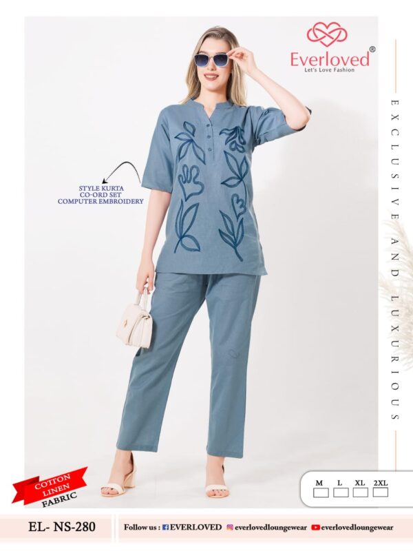 Latest Dnp Everloved NS 280 Cotton Linen Embroidery Kurta Set Wholesale 2026