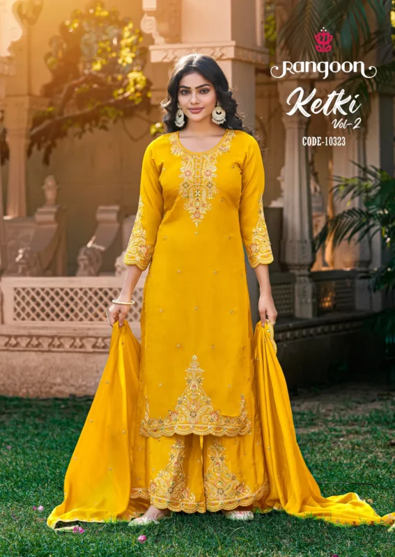Stylish Rangoon Ketki Vol 2 Chinon With Hand Mirror Work Top Bottom And Dupatta Wholesale 2026