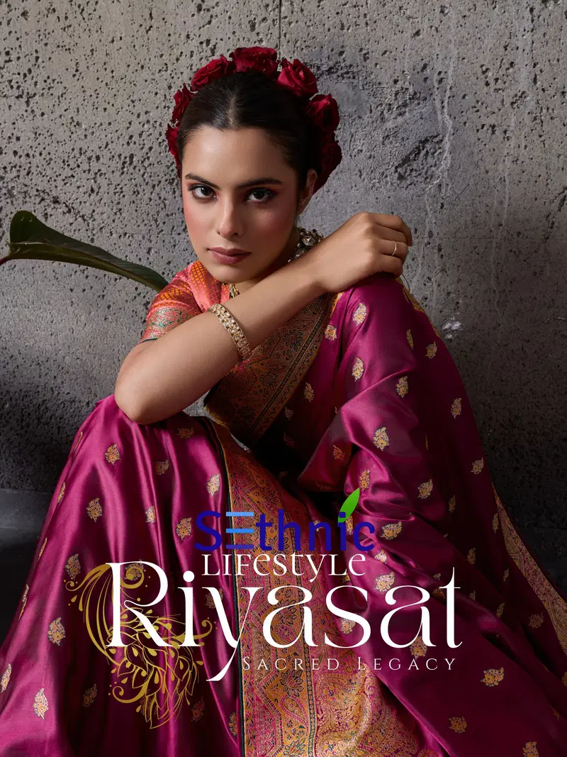 Sethnic Riyasat Makhmal Satin Silk Meenakari Traditional Wear Saree Collection Wholesale