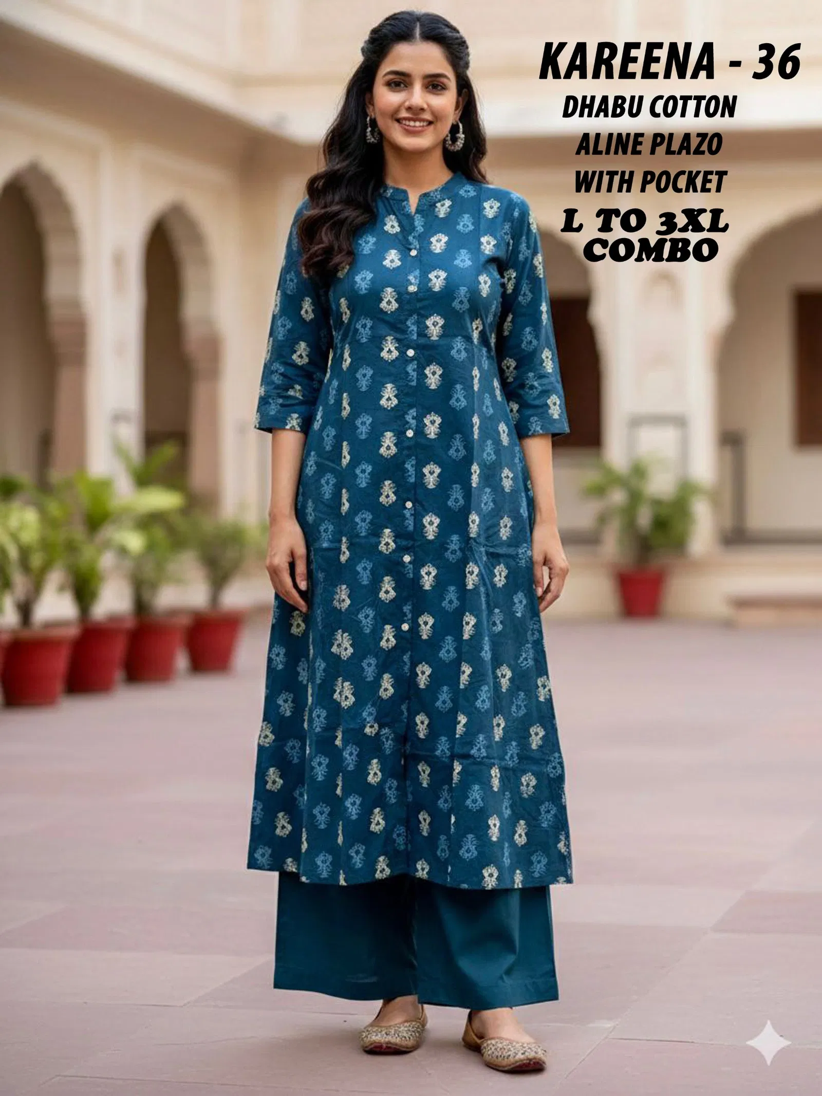 Stylish Dnp Kareena 35 And 36 Dhabu Cottom Top With plazzo Wholesale 2026