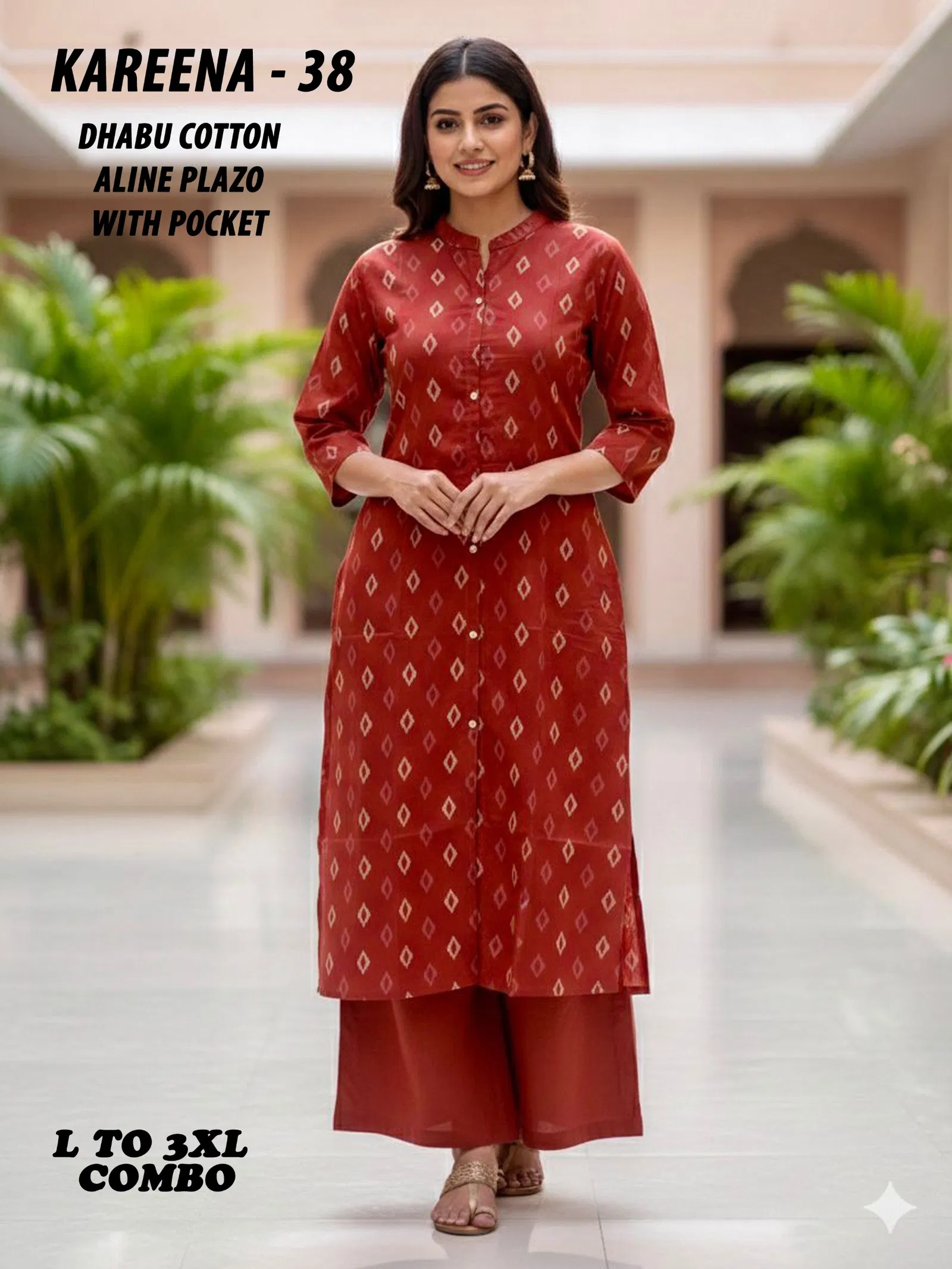 Beautiful Dnp Kareena 37 And 38 Dhabu Cotton Top With plazzo Wholesale 2026