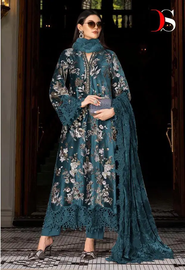 Deepsy Maria B Luxe 1521 Viscose Rayon Embroidery Work Pakistani Salwar Kameez Wholesale