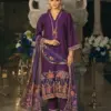 Indo Era 2614 Silk Blend Motifs Dyed Thread Work Kurta With Bottom Dupatta Wholesale