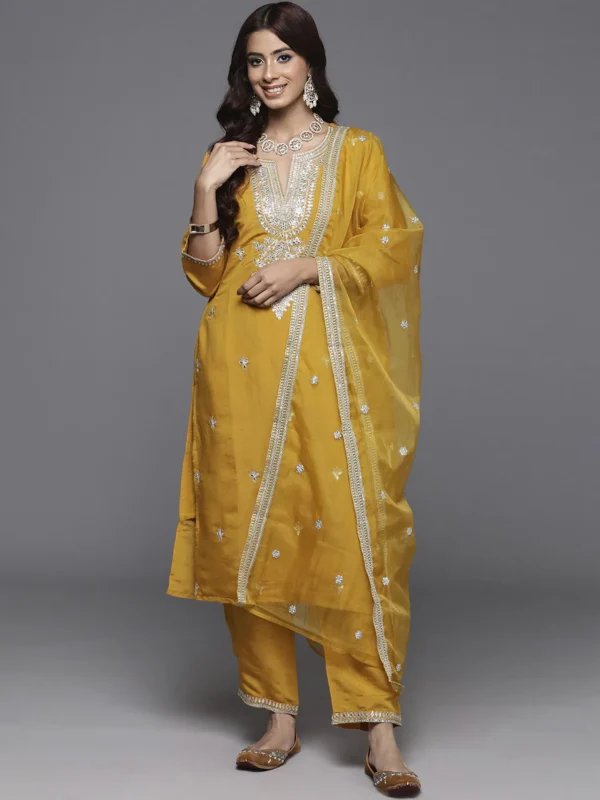 Buy Indo Era 2613 Silk Blend Motifs Embroidered Kurta With Bottom Dupatta Set Wholesale 2026