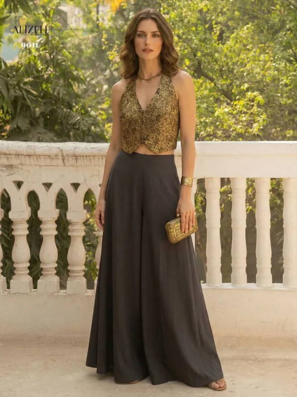 Latest Alizeh 9010 To 9013 Jacquard Designer Party Wear Indo Western Collection Wholesale 2026