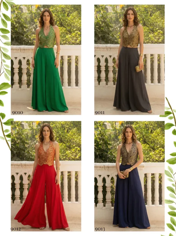 Latest Alizeh 9010 To 9013 Jacquard Designer Party Wear Indo Western Collection Wholesale 2026