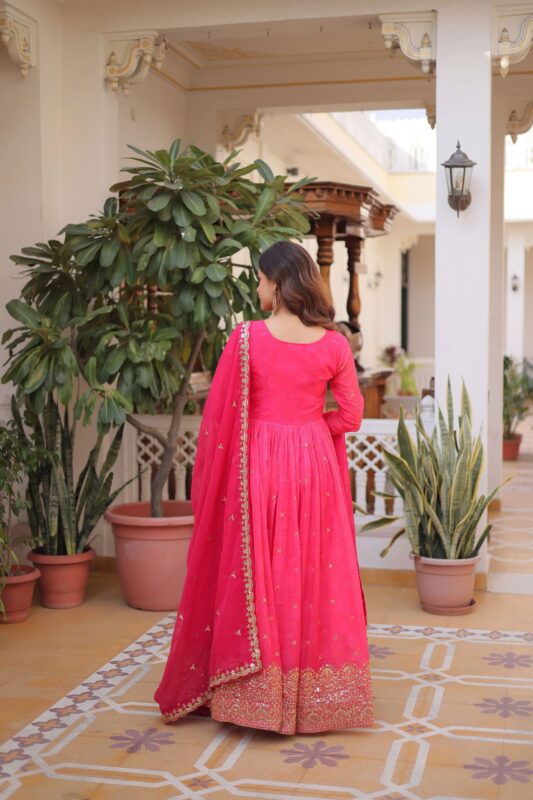 Launching Lekha KA 1235 Russian Silk Embroidery Zari Sequins Work Gown With Dupatta Wholesale 2026