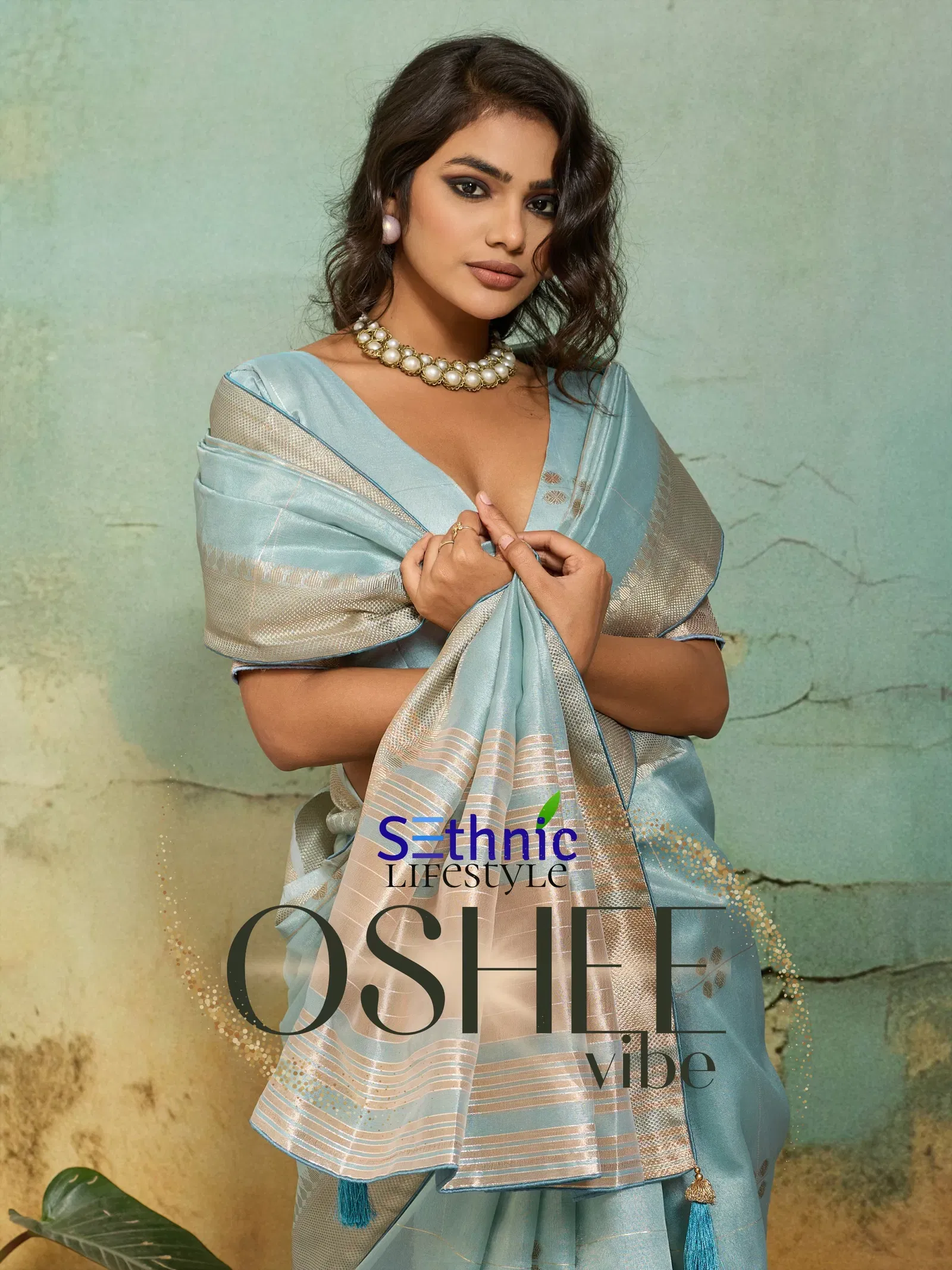 Sethnic Oshee Vibe Tissue Linen Zari Woven Festival Wear Saree Collection Wholesale