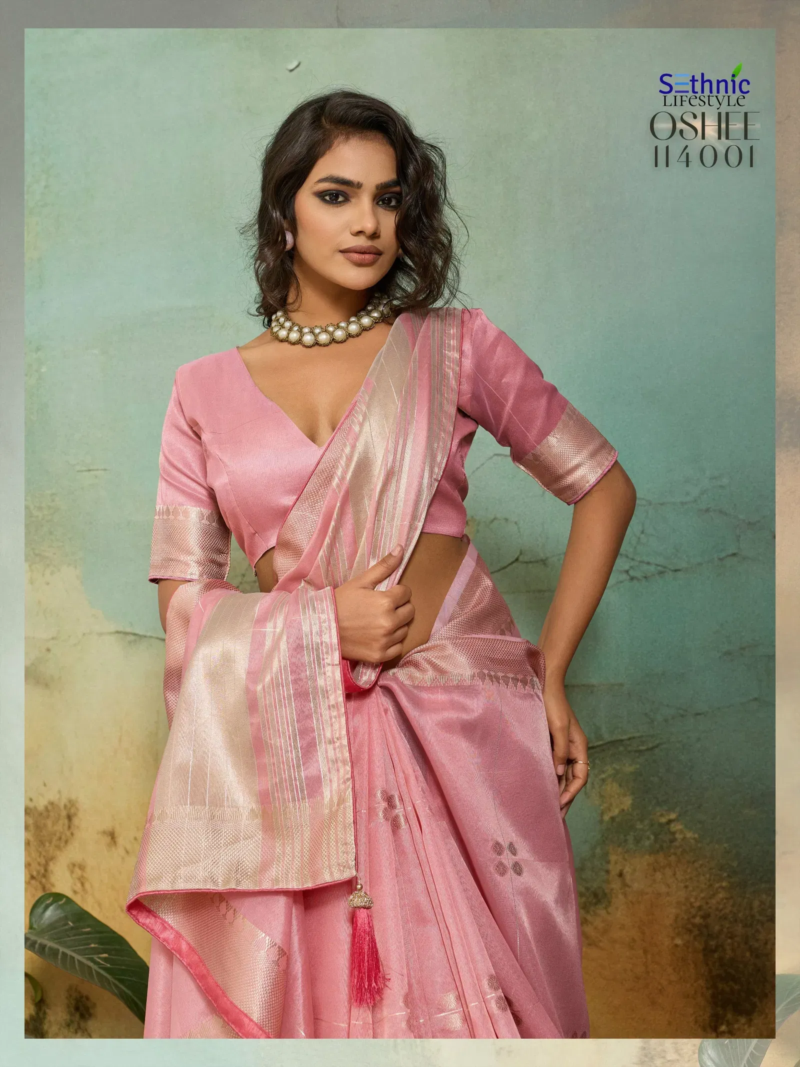 Buy Sethnic Oshee Vibe Tissue Linen Zari Woven Festival Wear Saree Collection Wholesale 2026
