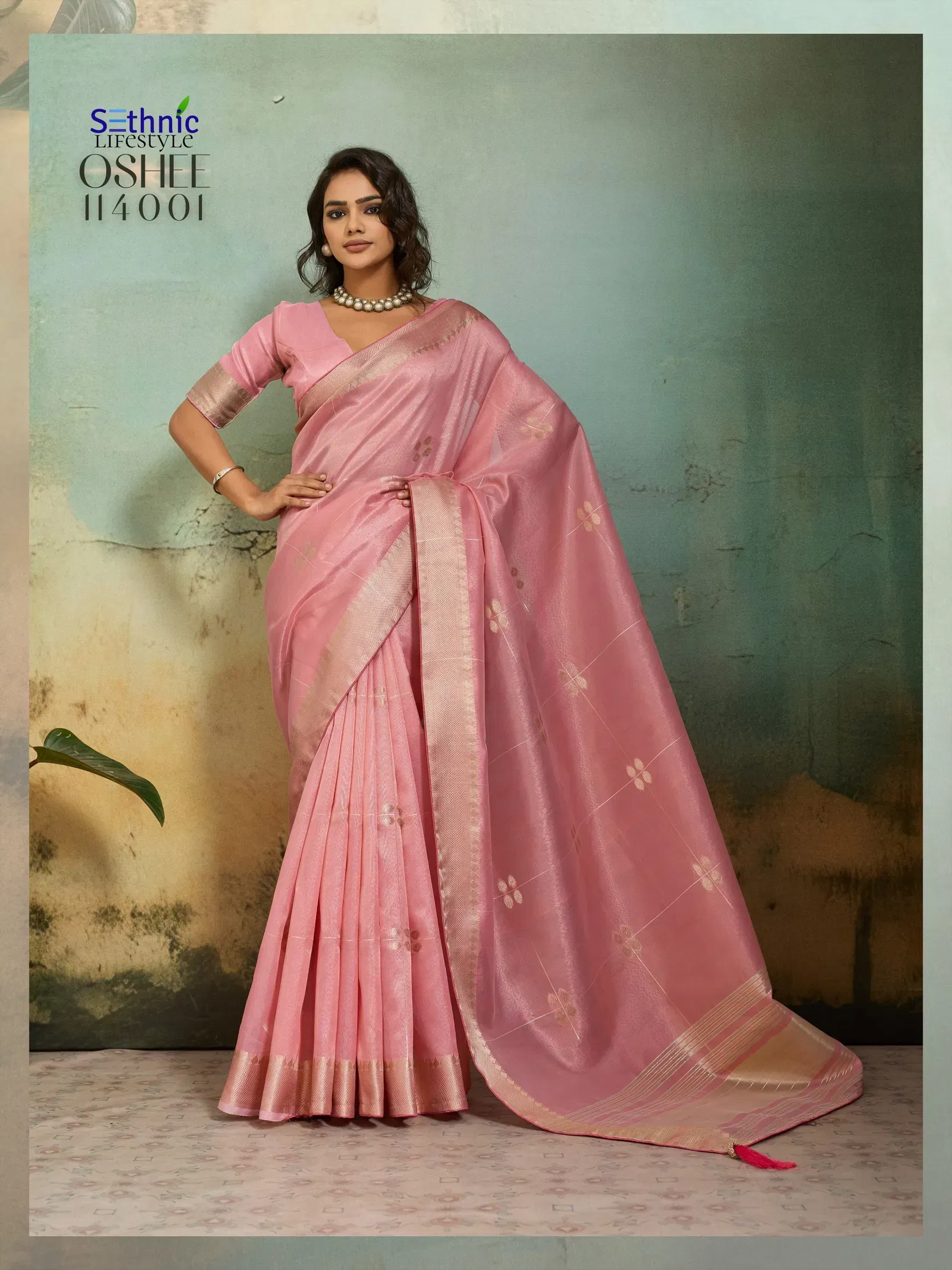 Buy Sethnic Oshee Vibe Tissue Linen Zari Woven Festival Wear Saree Collection Wholesale 2026