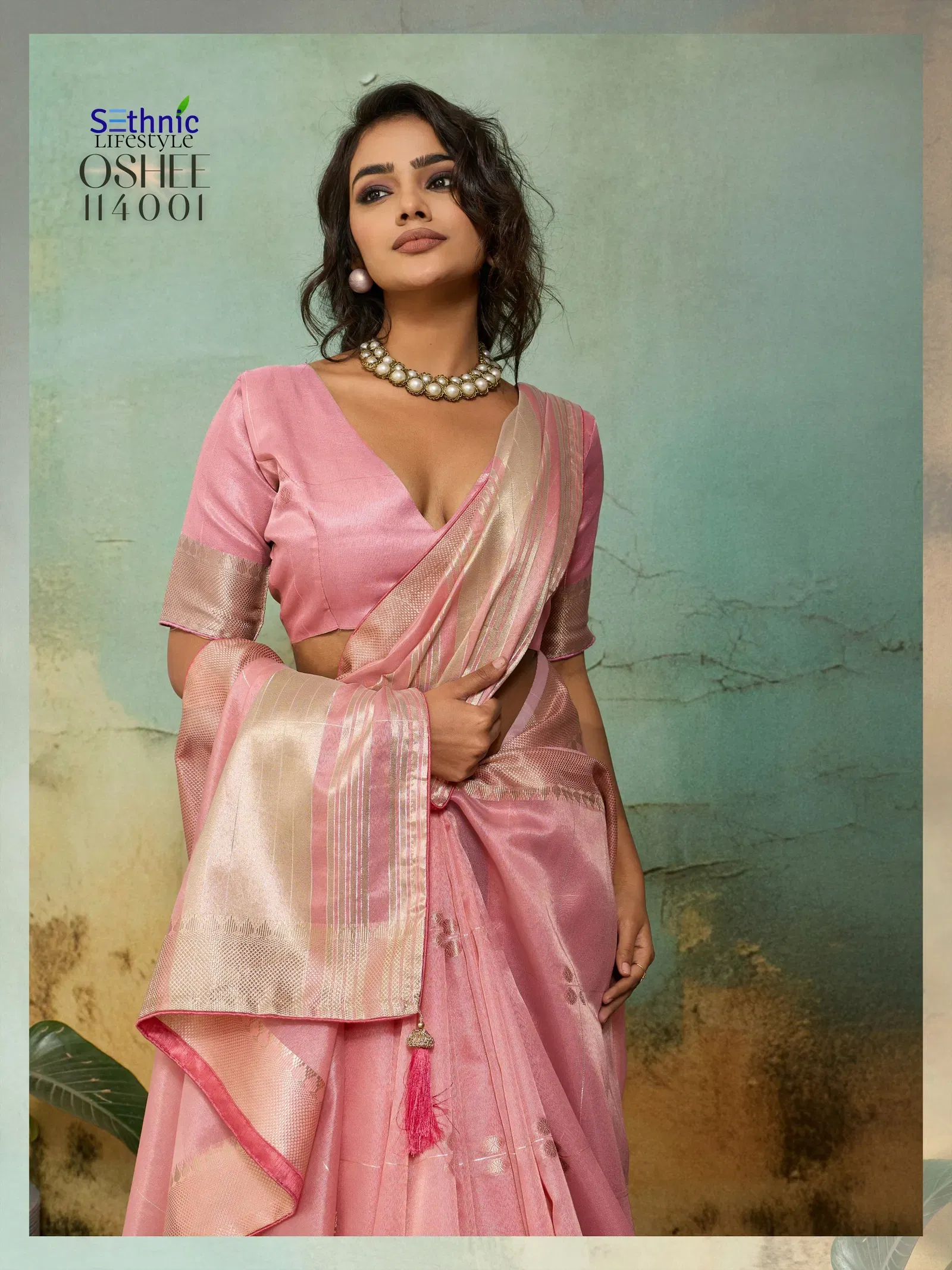 Buy Sethnic Oshee Vibe Tissue Linen Zari Woven Festival Wear Saree Collection Wholesale 2026